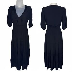 Kings Road V Neck Tiered Maxi Dress. Size Small